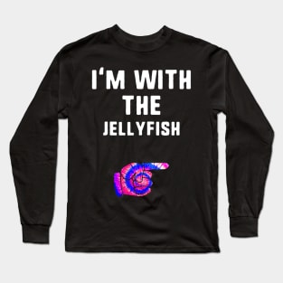 I'm With Jellyfish Ie Dye Halloween Matching Couple Costume Long Sleeve T-Shirt